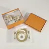 Línea Estándar H Transfronteriza 030 Juego de Taza y Platillo para Café Cuchara Dorada Estándar Original Juego de Taza y Platillo de Porcelana para Té de la Tarde Inglés Exquisito
