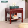 Nueva Mesa de Esquina Estilo Chino Mesa de Café de Madera Maciza Mesa Cuadrada Pequeña para Sala de Estar con Almacenamiento Mesa Lateral para Sofá Estante para Flores de Madera Maciza Integrado