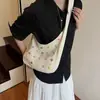 2025 Bolso Tejido de Moda Nuevo Estilo Perezoso para Mujer Gran Capacidad Versátil Bolso de Punto Bolso de Hombro para Mujer con Perlas Huecas