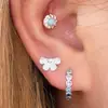 Arete Hélice Hueso Oreja Flor Lazo Dulce MINI Clavo Oreja Nicho Simple Versátil