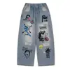 Pantalones de Otoño para Niños 2026 Estilo Nuevo, Para Niños Grandes Otoño Fresco Niño Holgado Primavera-Otoño Graffiti Jeans para Niños