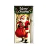 Nova bandeira de cortina de porta de Natal transfronteiriça, tecido para pendurar decoração de festa de Natal ao ar livre, capa de porta de feriado atacado personalizado