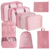 Bolsa de almacenamiento para viajes transfronterizos, set de neceser, bolsa de almacenamiento organizadora de ropa para equipaje de siete piezas, bolsa de almacenamiento de viaje