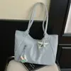 Bolsa Tote de Lona com Pedrarias de Estrela Estilo Coreano Nova Primavera Grande Capacidade Ombro Único de Mão para o Trabalho Casual