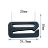 Fábrica Direct nove palavras gancho ajustável fivela bagagem G-shaped gancho plástico preto aberto gancho de fivela japonês