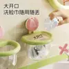 Cesta de almacenamiento tipo ventosa con forma de tulipán, organizador de pared para uso doméstico, cesta de almacenamiento para artículos de tocador y caja de almacenamiento para toallas faciales usadas