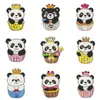 Taza de Postre Dulce con Parche Bordado de Panda con Corona Parche de Cabeza de Panda Lindo para Ropa, Zapatos y Gorras de Niños Parche de Reparación de Agujeros