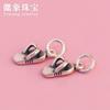 Zapatos abiertos de plata 925 pantuflas de seguridad colgante pulsera de cuerda trenzada accesorios de plata diy plata tailandesa joyería de plata material para joyería pedido especial