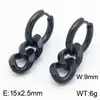 Pendientes de Acero Inoxidable 304 Cadena Cubana con Borlas Joyería Chapado en Oro de 18K Clip para Oreja Pendientes Unisex