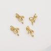 Ouro 14K cobre laço pingente duplo pendurado acessórios de miçangas feito à mão DIY cor colar pingente tridimensional joias
