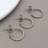 Pendientes de Aro Dorados en Forma de C de Acero Inoxidable con Recubrimiento al Vacío Estilo Francés Simples de Múltiples Especificaciones Accesorios para Pendientes Hechos a Mano DIY