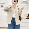 Especial2026 Plus Size Feminino Outono Nova Moda Versátil Cardigã Jaqueta de Algodão Lavado Casaco Casual 0940