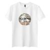 Camiseta de Manga Curta Masculina Gola Redonda Verão Tendência Moda Casual Versátil Estampada Meia-manga Roupa Masculina Slim Fit Bonita