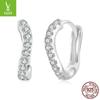 Brincos de prata Ziyun New Fashion Light luxo estilo onda fivela de orelha simples clássico s925 prata esterlina zircão brincos