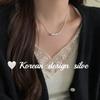 Collar minimalista de plata de ley S925 con diseño de estilo coreano y patrón de martillo irregular, cadena versátil para clavícula para mujer.