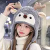 Sombrero de Ciervo Pequeño Sombrero de Punto Otoño e Invierno Lindo Súper Adorable Estilo Coreano Sombrero con Protección para las Orejas Suelto Sombrero de Pescador de Lana para Estudiante