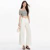 Pantalones Cropped Ultrafinos de Tencel Jeans Blancos para Mujer, Tejido Tres Pruebas, Nuevo Verano 2025 Sueltos Adelgazantes Versátiles