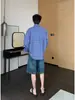 Camisas de Manga Larga a Cuadros Azules Estilo Retro Americano para Hombres y Mujeres, Sueltas, Casuales para Pareja, Versátiles de Alta Gama, Camisas y Chaquetas Modernas
