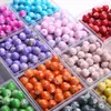 Cuentas redondas acrílicas degradadas de 8 mm, cuentas de tinta de imitación cerámica, accesorios para pulseras, pendientes, broches, cadenas de teléfono DIY
