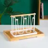 Portavasos, estante para tazas de té de sala de estar, estante colgante, estante de almacenamiento de tazas para el hogar, estante para tazas de agua, estante con drenaje invertido, bandeja de almacenamiento de hierro forjado
