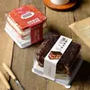 Caixa de Embalagem Red Velvet Bolo Floresta Negra Mousse Sobremesa Quadrada Caixa para Assar