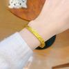 Pulseira de Gelo Moído com Padrão de Flor de Cerejeira Dourada do Mesmo Estilo da Loja Gold Pulseira Lisa de Glitter Explosivo Ouro Areia Feminina Pulseira Sólida