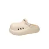 Zuecos de Plataforma con Suela Gruesa para Mujer, Para Uso al Aire Libre en Verano, Súper Cómodos, Antideslizantes, Resistentes a Olores, Chanclas Cerradas Simples y Versátiles para la Playa