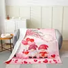 Manta del Día de San Valentín Manta de Franela Amor Decoración del Hogar Amor Romántico Adecuada para Pareja Árbol de Amor Cálido Manta de Cama