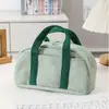 Amazon Transfronterizo Color Sólido Simple Multifuncional Terciopelo Bolso Tote Pequeño Estuche para Lápices Gran Capacidad Pana Resistente a Manchas Bolsa de Almacenamiento