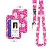 Portatarjetas de Identificación de Plástico Retráctil Estilo Ins con Cordón, Adecuado para Tarjetas de Comedor Estudiantiles, Tarjetas de Autobús y Protección de Identificaciones Laborales
