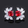 Nuevos Pendientes Tiktok Joyería Estilo Piedra Preciosa Rubí Pendientes Retro Franceses para Mujeres Moda Gama Alta Venta al por Mayor