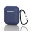 Adecuado para funda de auriculares Airpods2, funda de auriculares Bluetooth con hebilla Apple de 2ª generación, funda protectora de silicona de una pieza de color puro
