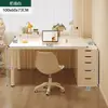 Escritorio Doble Habitación de Niñas Escritorio para Computadora Tocador Mesa Todo en Uno Hogar Escritorio Largo de Oficina Estilo Crema Estación de Trabajo Simple