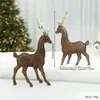 Nuevos Adornos de Reno Navideño Adornos de Arreglo Ins Ciervo con Aterciopelado Brillante Decoraciones para Árbol de Navidad Accesorios para Fotos