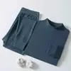 Roupas de Outono Calças de Outono Conjunto Masculino Suéter 100% Algodão Todo Algodão Roupa Íntima Quente Fina Conjunto de Roupa Íntima Masculina para Outono e Inverno para Meia-idade e Idosos