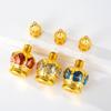 Em estoque Frascos de Perfume Coroa Dourada 12ML Frascos de Perfume de Vidro com Contas Frascos de Contas Cosméticas Portáteis Banhados a Ouro