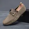 Zapatos Doudou Zapatos de Hombre Estilo Nuevo Primavera 2025 Suela Suave Perezosa Zapatos sin Cordones Gorro Zapatos de Hombre para Conducir Casuales Zapatos de Cuero