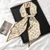 Bufanda Larga Pequeña de Seda Cinturón para el Cabello Corbata de Bolsillo de Alta Gama Cinturón de Cinta Lazo para el Cabello de Mujer Primavera y Otoño Combinación Perfecta