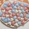 Macaron Japonês cor plateada tridimensional furo horizontal coração de pêssego amor diy brincos brincos acessórios de cabelo material de pingente atacado