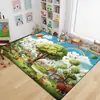 Alfombra de Cristal de Terciopelo para Sala de Estar de Dibujos Animados para Niños, Tapete para Piso de Sala de Estar, Impermeable, Tapete para Gateo de Bebé, Piso para Área de Lectura Junto a la Cama del Dormitorio