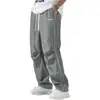 2026 Ropa de Verano para Hombre de Comercio Exterior, Pantalones Casuales Elegantes de Color Sólido con Cordón, Pantalones Largos Rayados Versátiles para el Trabajo, En Stock