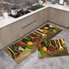 Tapete de Cozinha para Pé 2 Peças Tapete de Cozinha para Pé com Silicone Antiderrapante Tapete de Cozinha Antiderrapante Resistente à Sujeira Absorvente Carpete de Cozinha