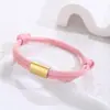 Europa y Estados Unidos transfronterizos nuevo cordón de cuerda para paraguas tejido a mano pulsera de acero inoxidable joyería para hombres y mujeres cuerda de mano venta al por mayor soporte para grabado