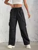 Pantalones Cargo de Tiro Alto con Cordón Transfronterizos Europeos y Americanos 2026 para Mujer Rectos Sueltos Elegantes Casuales de Trabajo