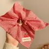 Novo lenço quadrado estilo coreano para cabelo, elástico de cabelo estiloso, faixa elástica para tranças, acessório de cabelo scrunchie estilo floresta para meninas