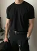 Camiseta Pesada de Trabajo Camiseta de Manga Corta Estilo Retro Americano Camisa Polo para Hombre Mostrando Músculo Chico Rudo Deportivo con Camisa Henry