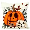 Nueva funda de almohada transfronteriza con estampado digital de fantasma y calabaza de Halloween para cojines de sofá de sala de estar, en stock