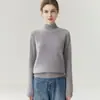 Suéter de Cashmere Feminino Baicaierong Outono/Inverno 2026 com Gola Meia Alta, Design Versátil, Tricô de Lã