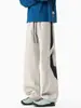 Pantalones Casuales de Trabajo de Estilo Americano de Bloques de Color de Moda para Hombre, Pantalones Rectos Holgados para Exteriores de Primavera y Otoño, Pantalones Deportivos de Moda para Hombre