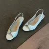 Sandálias Abertas Chuyuji Brancas Estilo Retrô Francês para Mulheres, Uso ao Ar Livre no Verão, Combinadas com Saias, Chinelos de Salto Fino